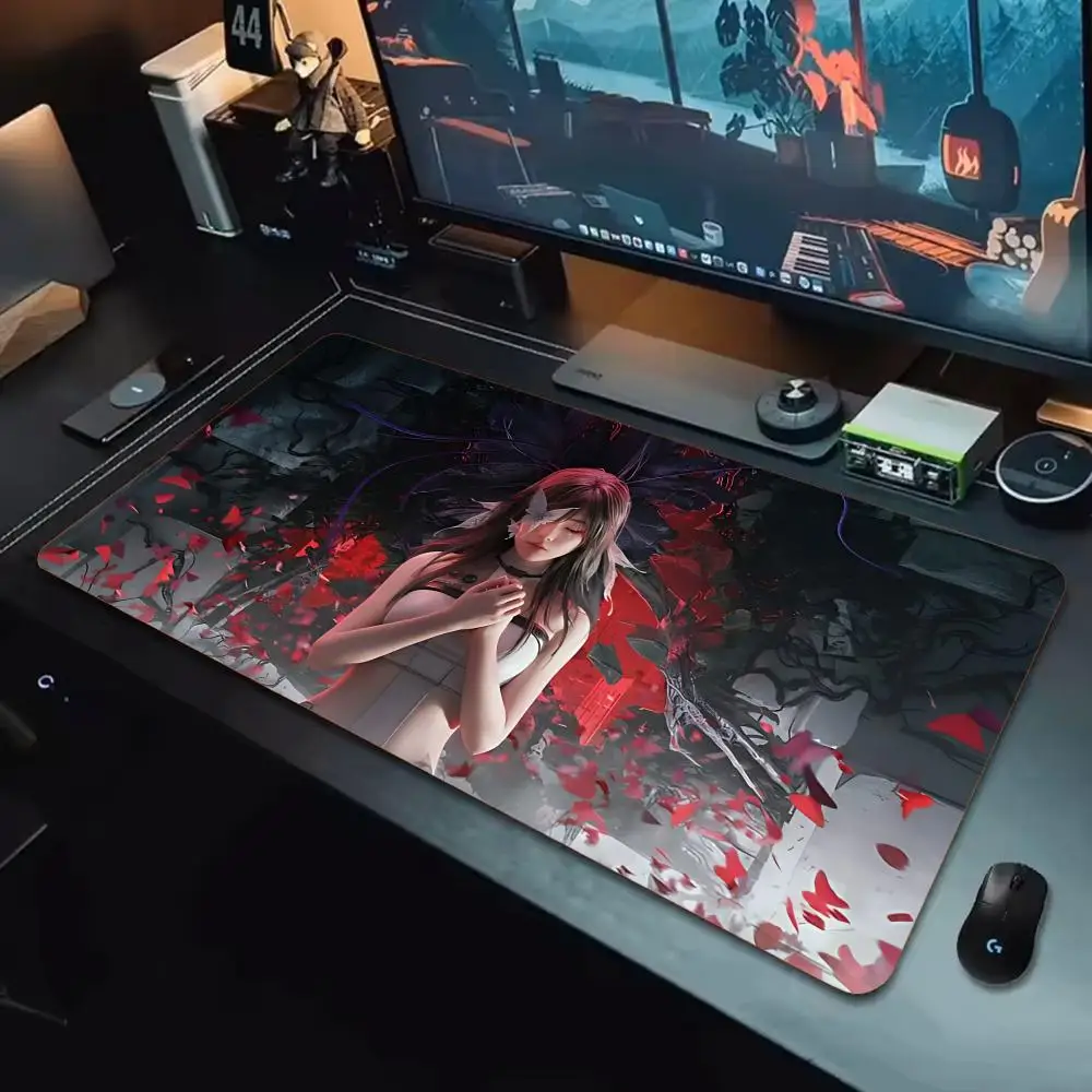 O-Once H-Human Gamer Mouse Pad Tapetes de Mesa Teclado, Borracha Kawai, Tapete de Mesa Antiderrapante, XXL90x40cm