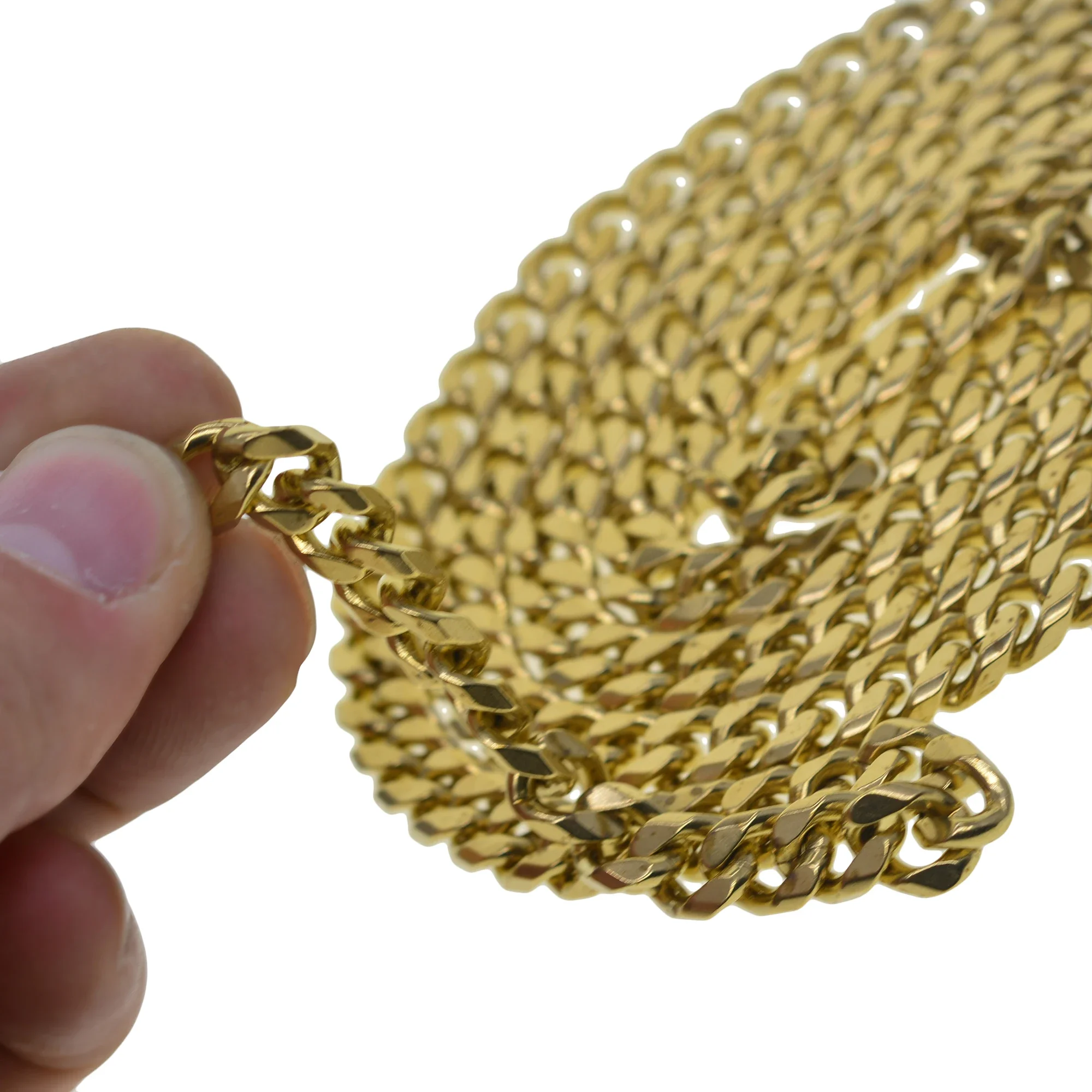 1 Meter Brass 9mm Diamond Cut Figaro Cuban Miami Link Chains