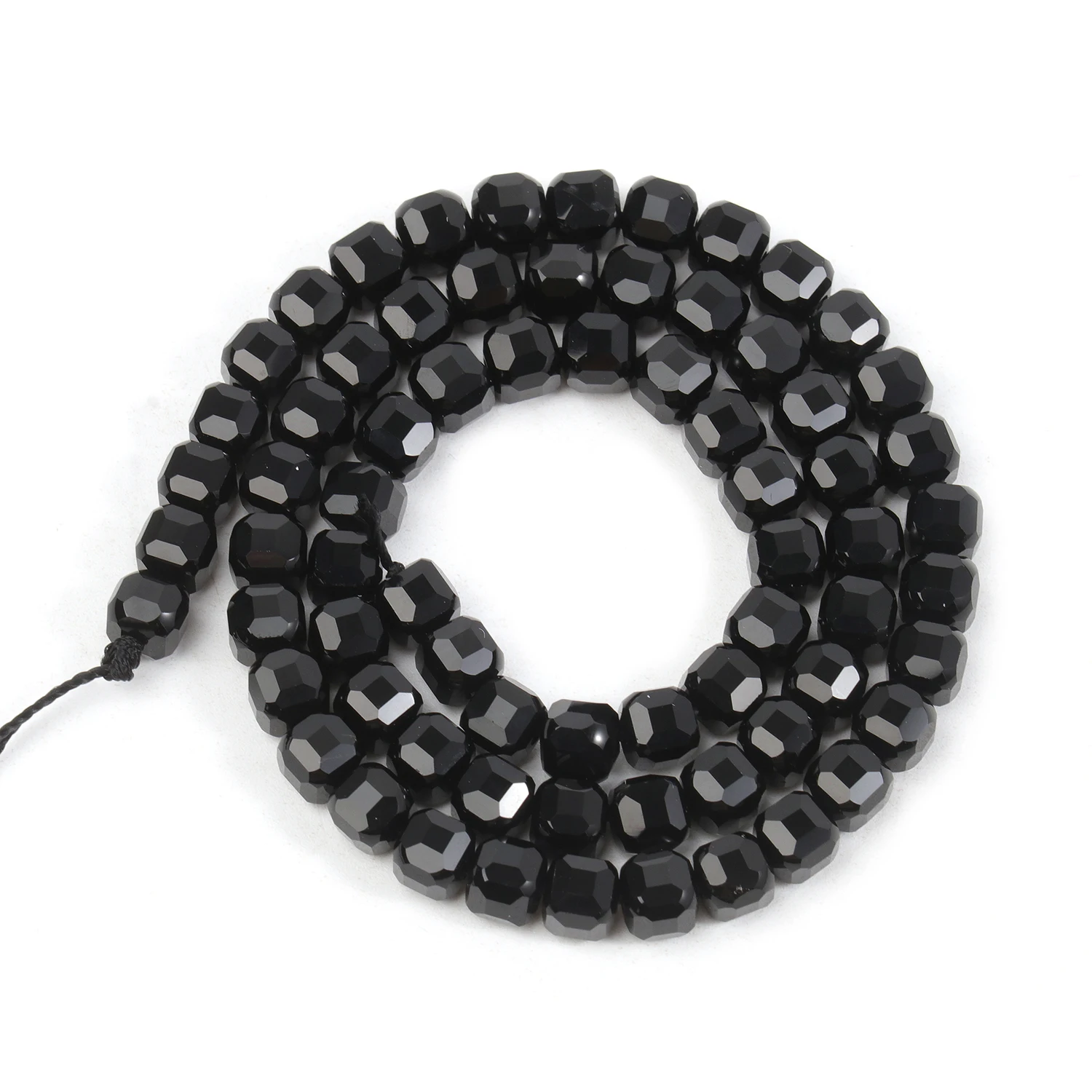 5mm Cube Beads Natural Black Agate Faceted Square Shape Beads for Jewelry Making Diy Bracelet Necklace Beading Accessories