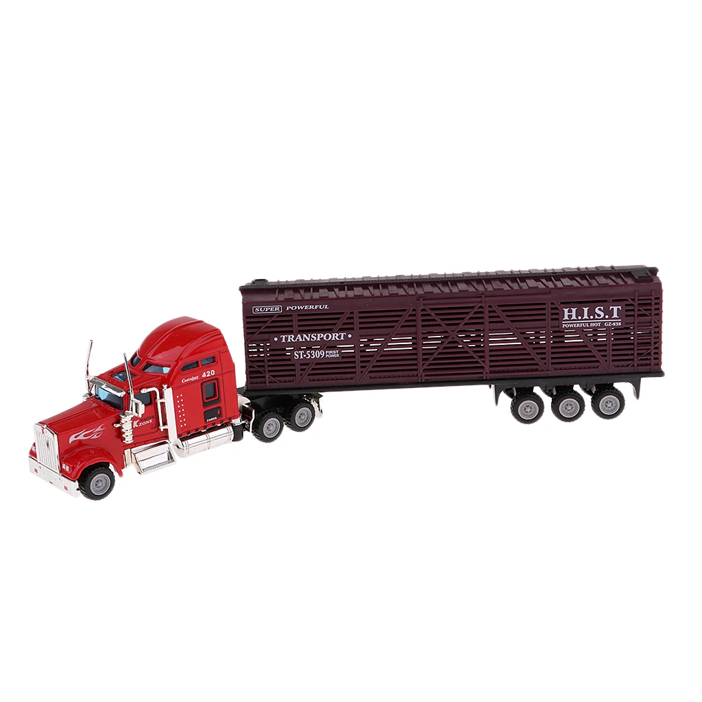 1:65 Metal Diecast Vehicle Toy Mini Container Truck Car Alloy Model Wheels Slide Vehicle Toy With Ergonomically Design For Kids