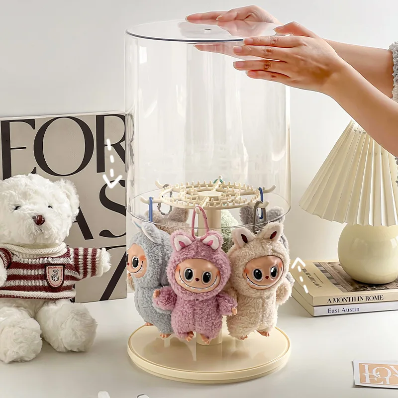 labubu hanging ornament display box, rotating transparent LabuBU