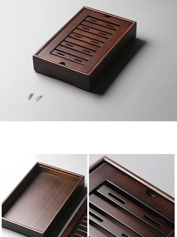 Exquisite Bamboo Tray Water Storage Tea Table Trays Decorative Chinese Tea Accessories Custom Tea Ceremony Tray Teapot Storage