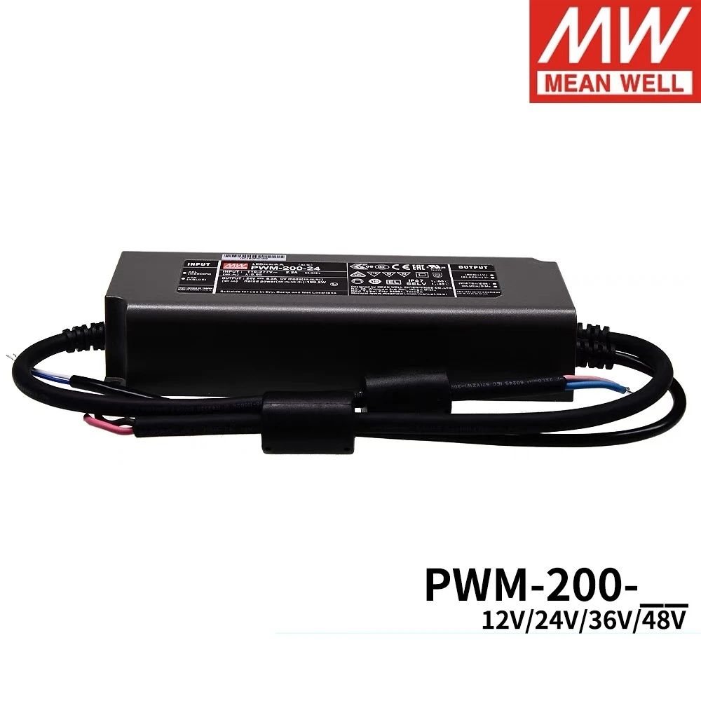 Imagem -03 - Mean Well Ip67 Impermeável Pfc Pwm20012 Pwm-200-24 Pwm-200-12kn Pwm-200-24kn Pwm-20036kn Pwm-200-24da2