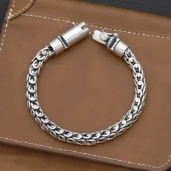 S925 Sterling Silver Tyrannosaurus Scale Bracelet Men's Vintage Luxury Trend Personalized Jewelry