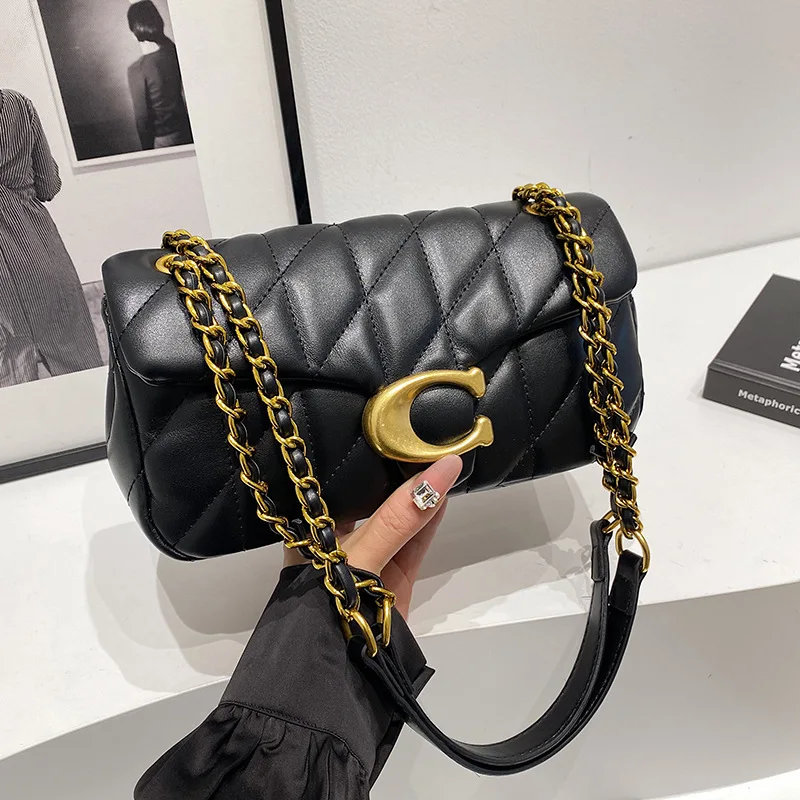 2025 Tweed style women's bag quilted chain bag 2025 new shoulder crossbody bag easiest for matchclassy small square bag trendy