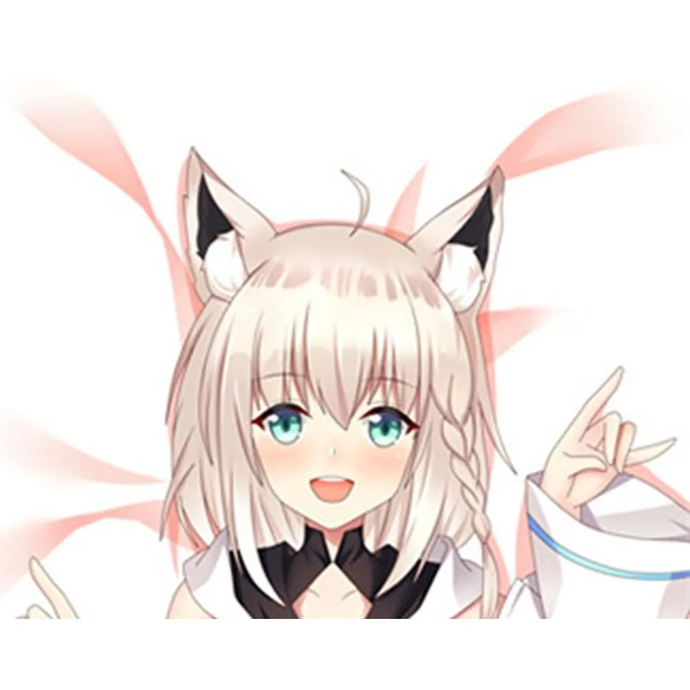 Shirakami‑Fubuki Anime Dakimakura Cover Double‑Sided HD Print Long Hugging Body Pillowcase Soft Peach‑Skin Fabric Cushion Cover