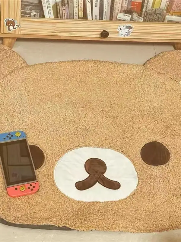 سجادة كرتونية لطيفة على شكل دب كسول، بساط ناعم من القطيفة لغرفة النوم، سجادة أرضية منزلية، سجادة غير زلقة للمكتب وغرفة الدراس... #4