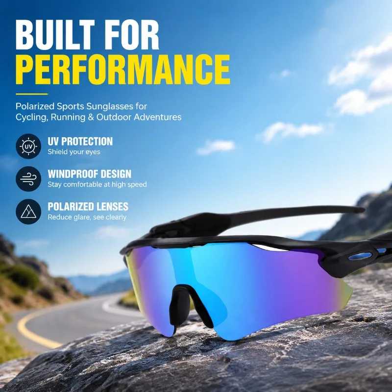 

HD Windproof Cycling Goggles Professional Sports UV Block Eyewear Outdoor Marathon Mountaineering Sunglasses Shockproof Eye