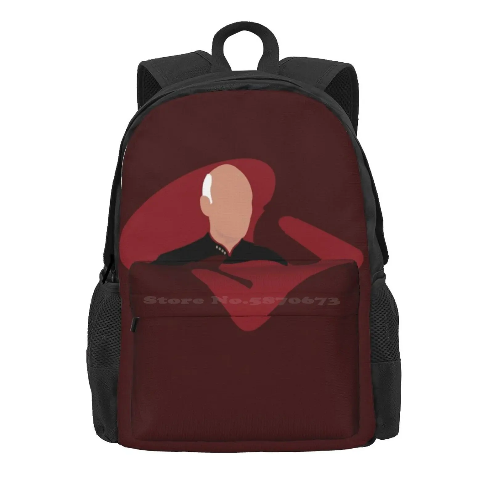 The Captain Hot Sale Schoolbag Backpack Fashion Bags _ Tpapproved Science Fiction Captain Picard Trekkie Star The Next