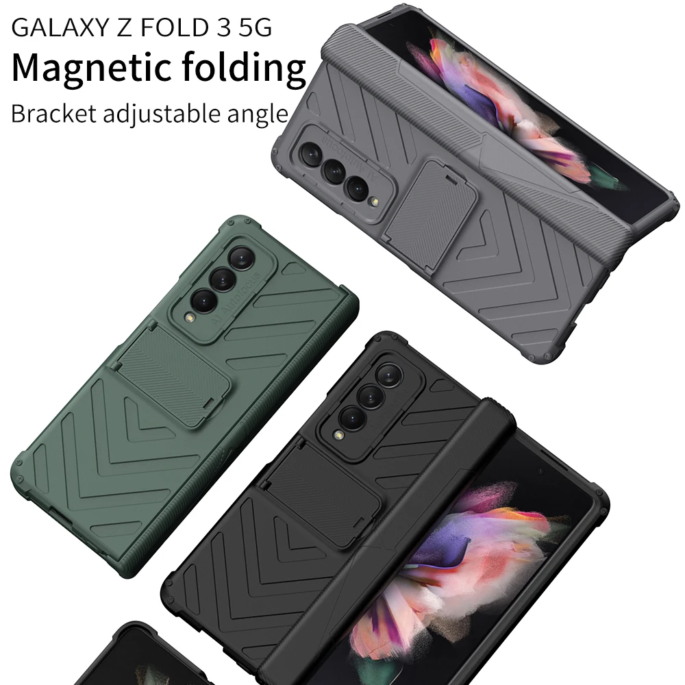 Dropshipping Heavy Duty Armor For Samsung Galaxy Z Fold 3 W22 5G Fold3 Magnetic Protect Bracket Adjustable Kickstand CASE Cover