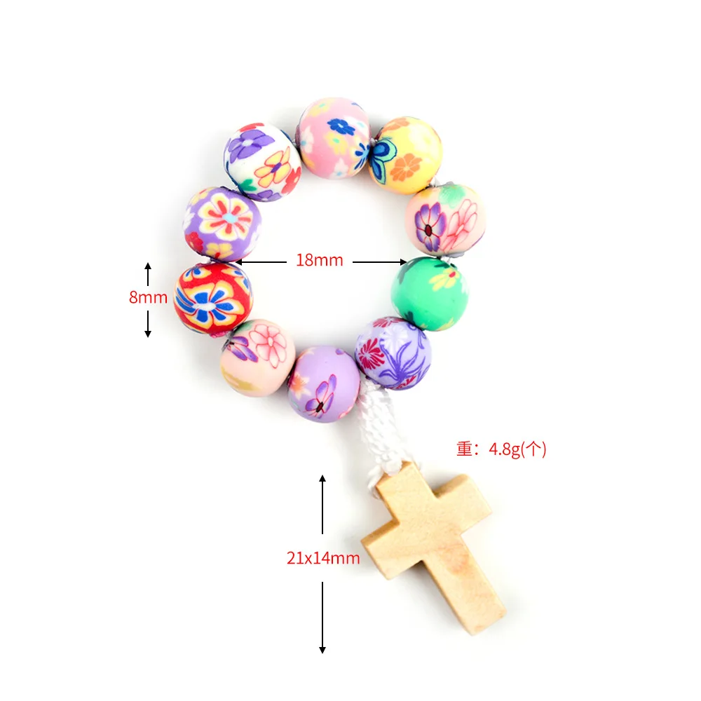 CR002 8mm Soft Ceramic Beads Rosary Thumb Bracelet Pray For Women