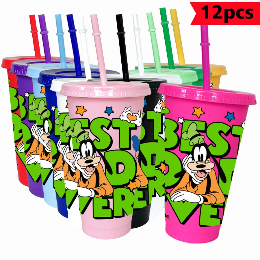 

12 pcs/pack Disney, Goofy, Star 26oz colorful plastic tumbler birthday party drinking utensils juice coffee cup