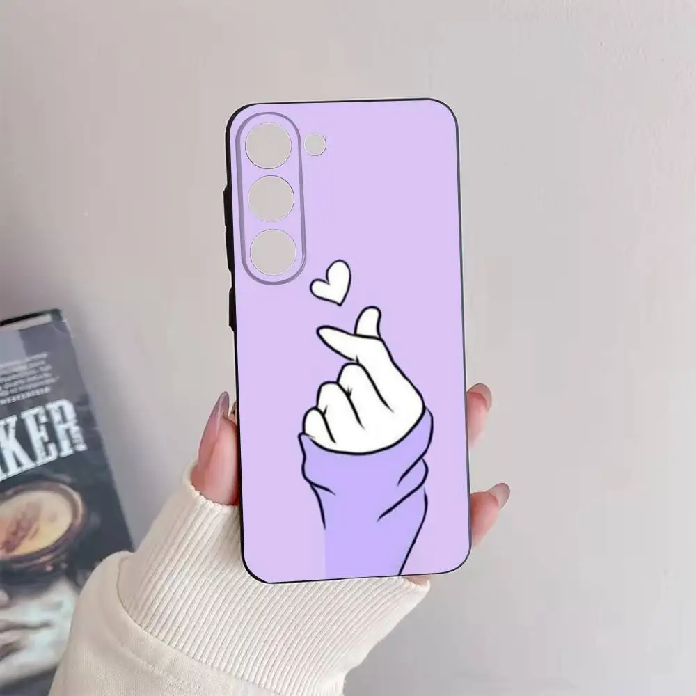 Casing Ponsel Tangan Cantik untuk Samsung Galaxy A73,72,51,53,52,71,22,5G,Note,J7,8,9 Sampul Hitam Lembut