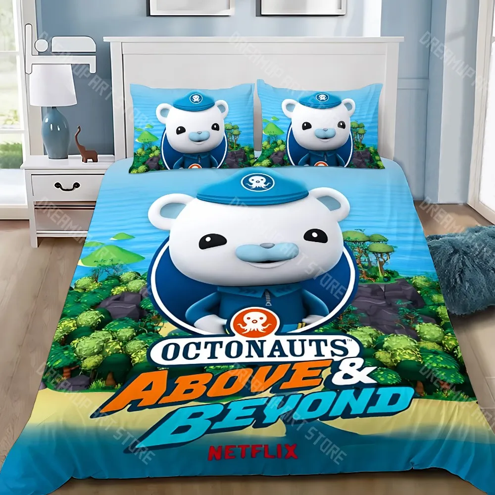 

Cartoon Octonauts Duvet Cover Pillowcase Bedding Set Adult Boy Girl Bedroom Decoration Children Gift Single Double Large Size