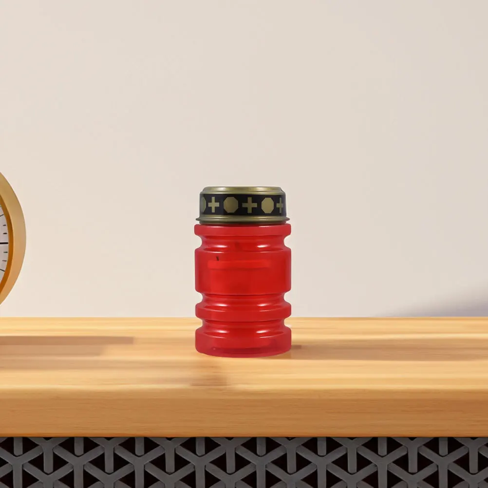 

2Pcs Cross Jesus Cemetery Lights Powered LED Flameless Lamps Outdoor Church Gravestone Decoration