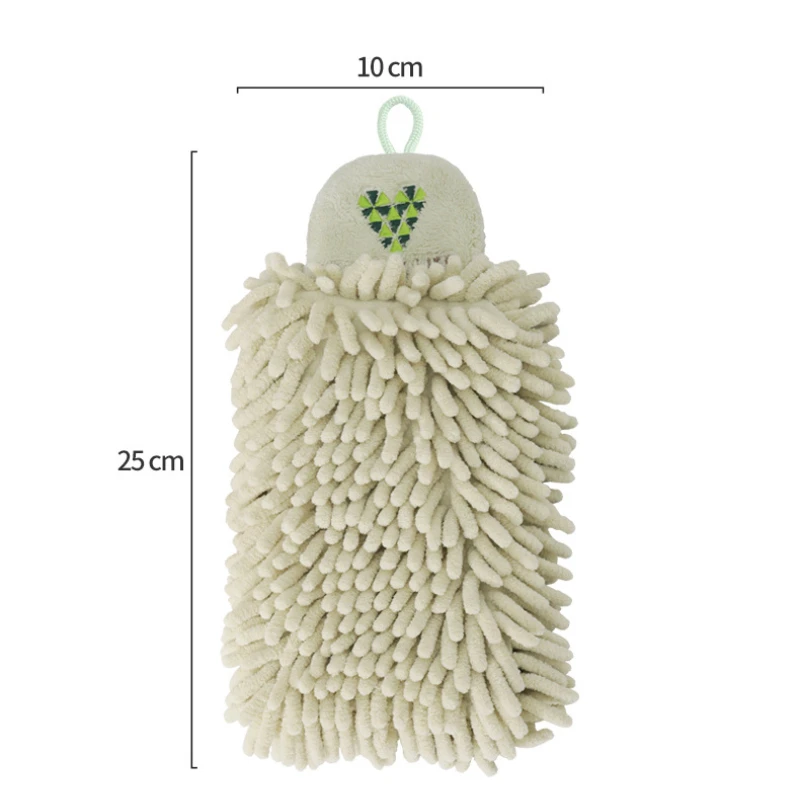 Chenille Hand Towel Kitchen Bathroom Hanging Hand Wipe Hairball Household Hangable Quick Drying Soft Absorbent Microfiber Towel