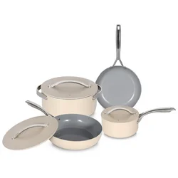 New aluminum ceramic non stick frying pan milk pot gift Four piece cooking pot set kitchen cookware pots and pans