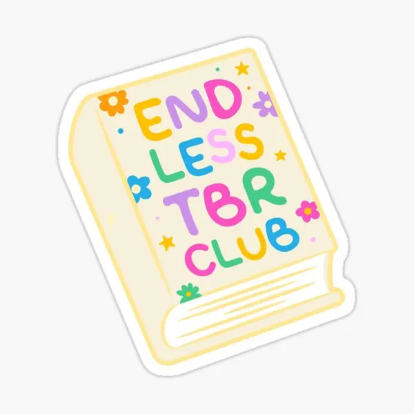 Endless Tbr Club  5PCS Stickers for Cartoon Background Room Luggage Living Room Print Cute Wall Home Laptop Car Art Funny