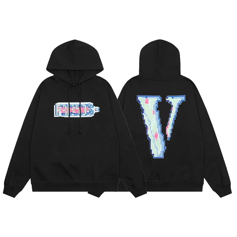 2026 Unisex Cherry Blossom V Shape Graphic Hoodie Retro Floral Letter Front Back Print Long Sleeve Streetwear Sweatshirt