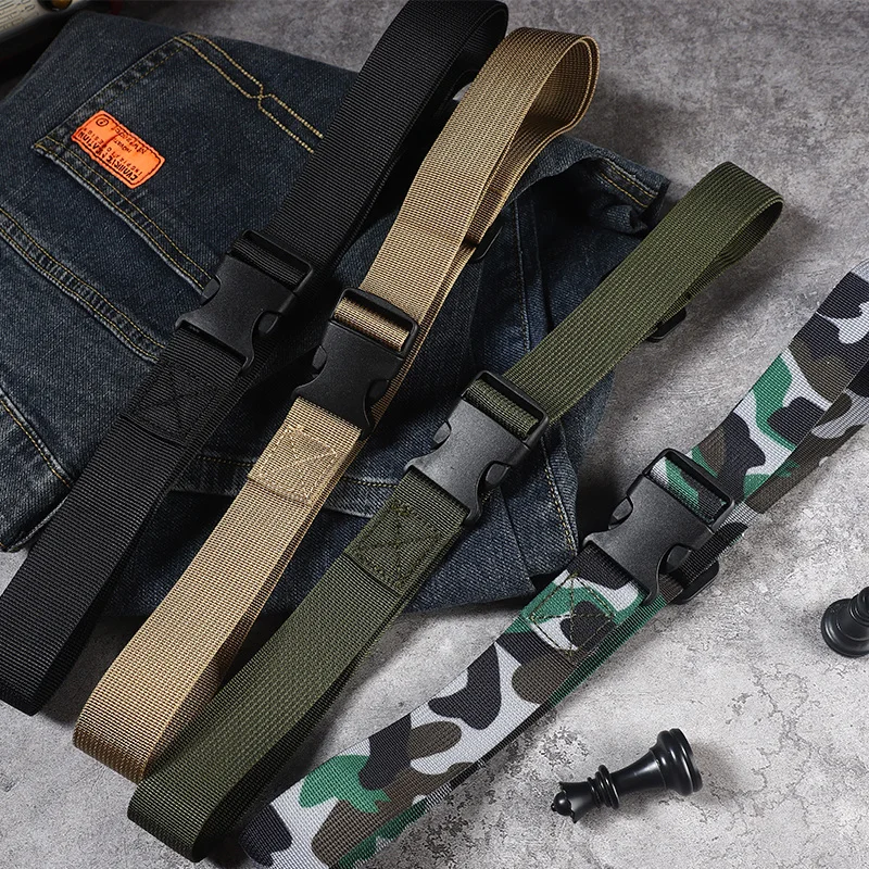 Pasek Camo dla dziewcząt, uczniów szkół podstawowych, chłopców, uczniów szkół średnich, pasek z klamrą płócienną