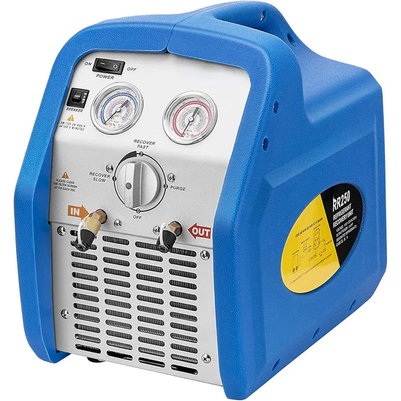 110-120V AC 60Hz Single Cylinder Portable Refrigerant Recovery Machine Blue