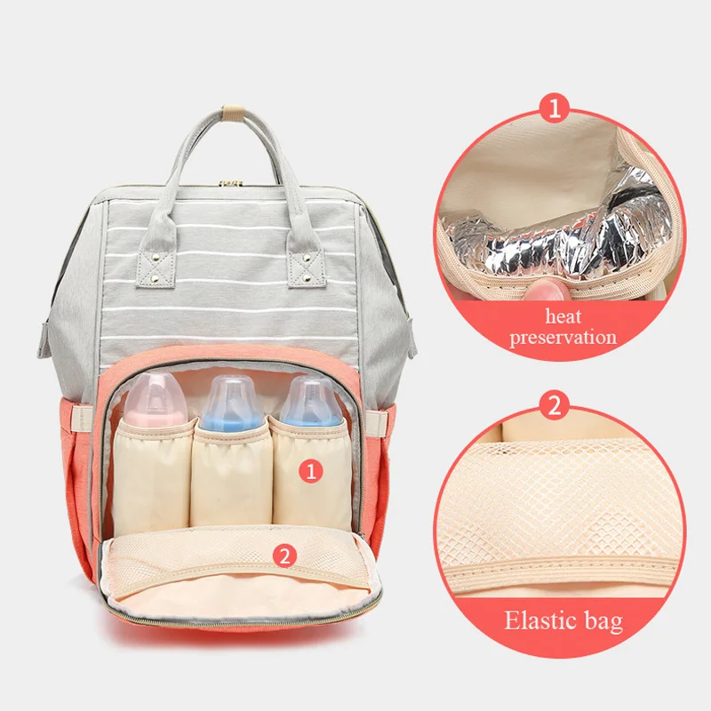 Lequeen Fashion Mummy Maternity Nappy Bag Large Capacity Nappy Bag Travel Backpack Nursing Bag for Baby Care Women\'s Fashion Bag