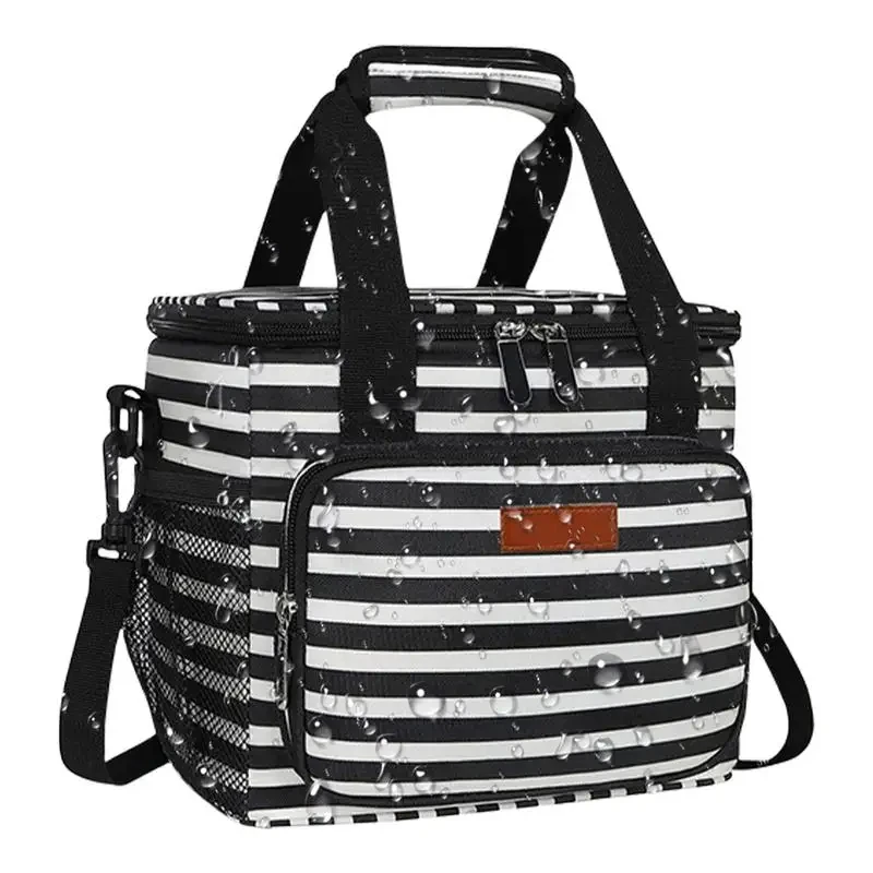 15L كبير أكسفورد القماش الحراري معزول حقيبة الغداء صندوق للنساء المحمولة عبر الجسم الغذاء الحقيبة الكبار برودة حقيبة التبريد
