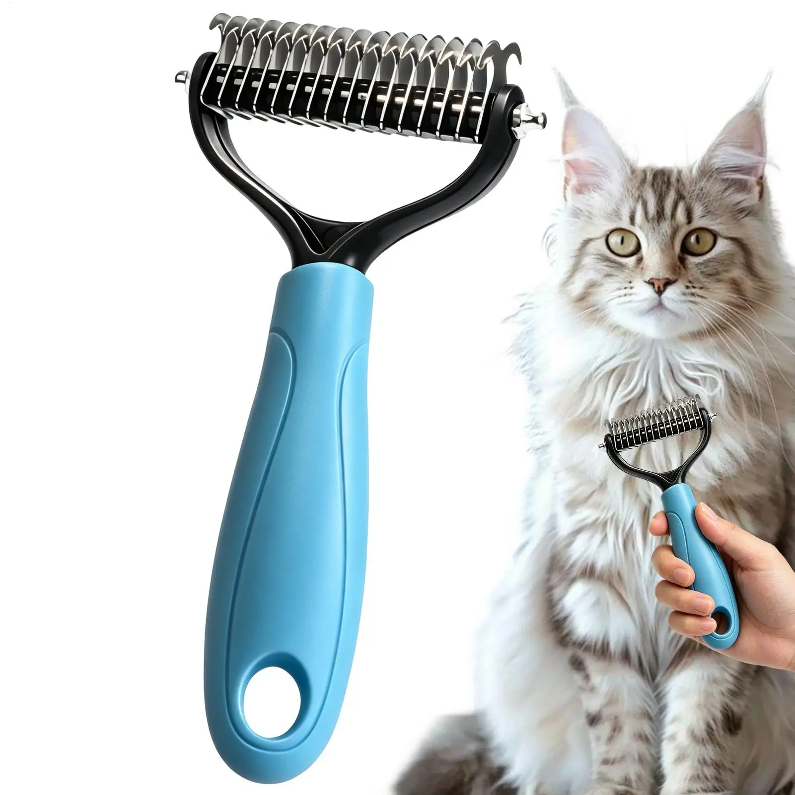 Pet Deshedding Brush Cat Comb Cleaning Hair Remover Grooming Tool for Dog and Cats De-Matting Comb Cleaning Pets Supplies