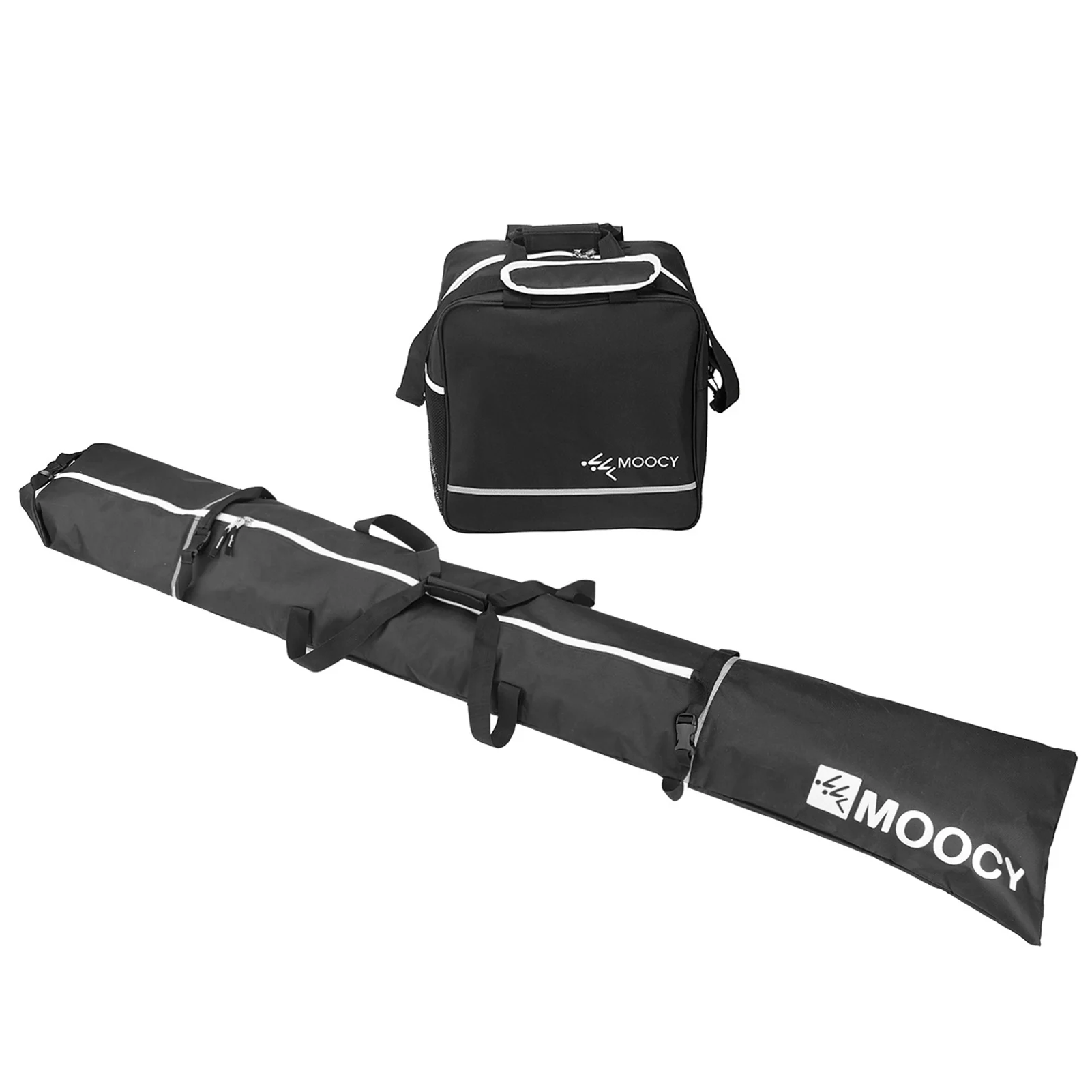 Moocy Skis and Boot Bag Combo Skis Storage Bag Padded Waterproof Ski Bags for Ski Boards Below 200 cm and Boots Up to US Size 13