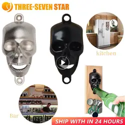 Halloween Retro Skull Bottle Opener Unique Wall Mounted Beer Bottle Opener Metal Opener Stylish Home Bar Halloween Decoration