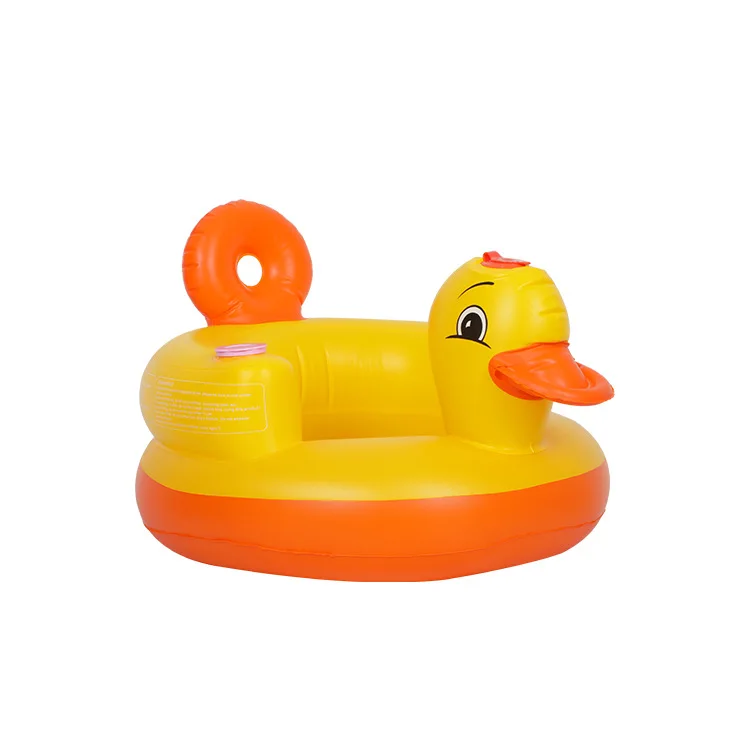 Round Bottom Small Yellow Duck Baby Inflatable Small Sofa Baby Learning Seat BB Dining Chair Bath Stool Foldable Toy