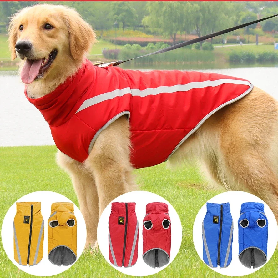 Waterproof Warm Dog Clothes Pet Coat Winter Vest Padded Zipper Jacket Dog Clothing for Small Medium Big Dogs The Dog Face Outfit