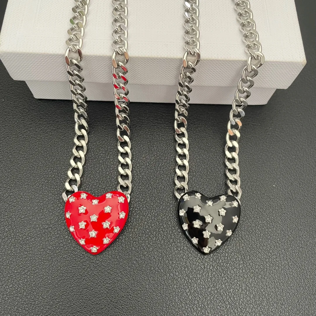 Necklace Temperament Light Luxury Fashion Peach Heart For Women Collares Para Mujer Collar Jewelry Collier Femme Pendant Grandes