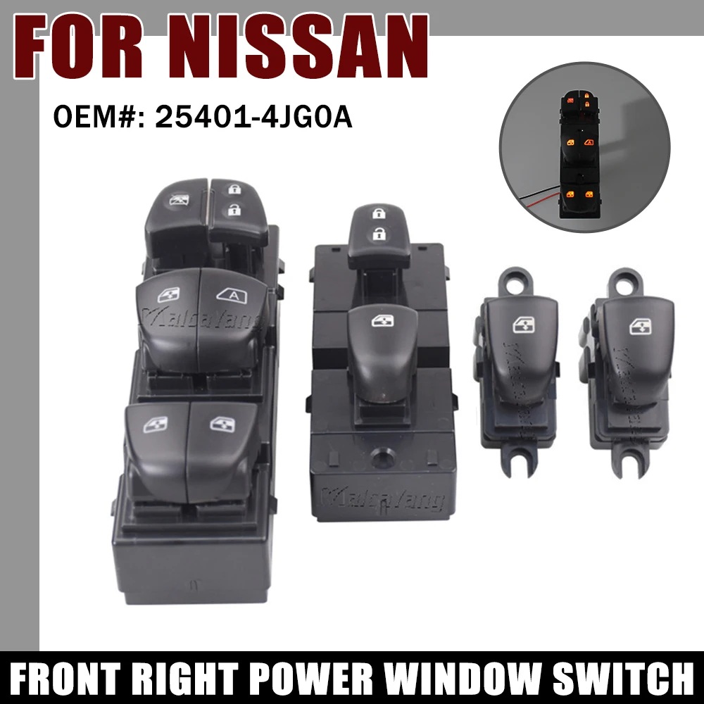 مفتاح طاقة نافذة LED لنيسان قاشقاي ، زر رافع الزجاج الرئيسي ، اكسسوارات السيارات ، J11 ، X-Trail ، T32 ، مورانو Z52 ، سيرينا C26 ، C27 #1