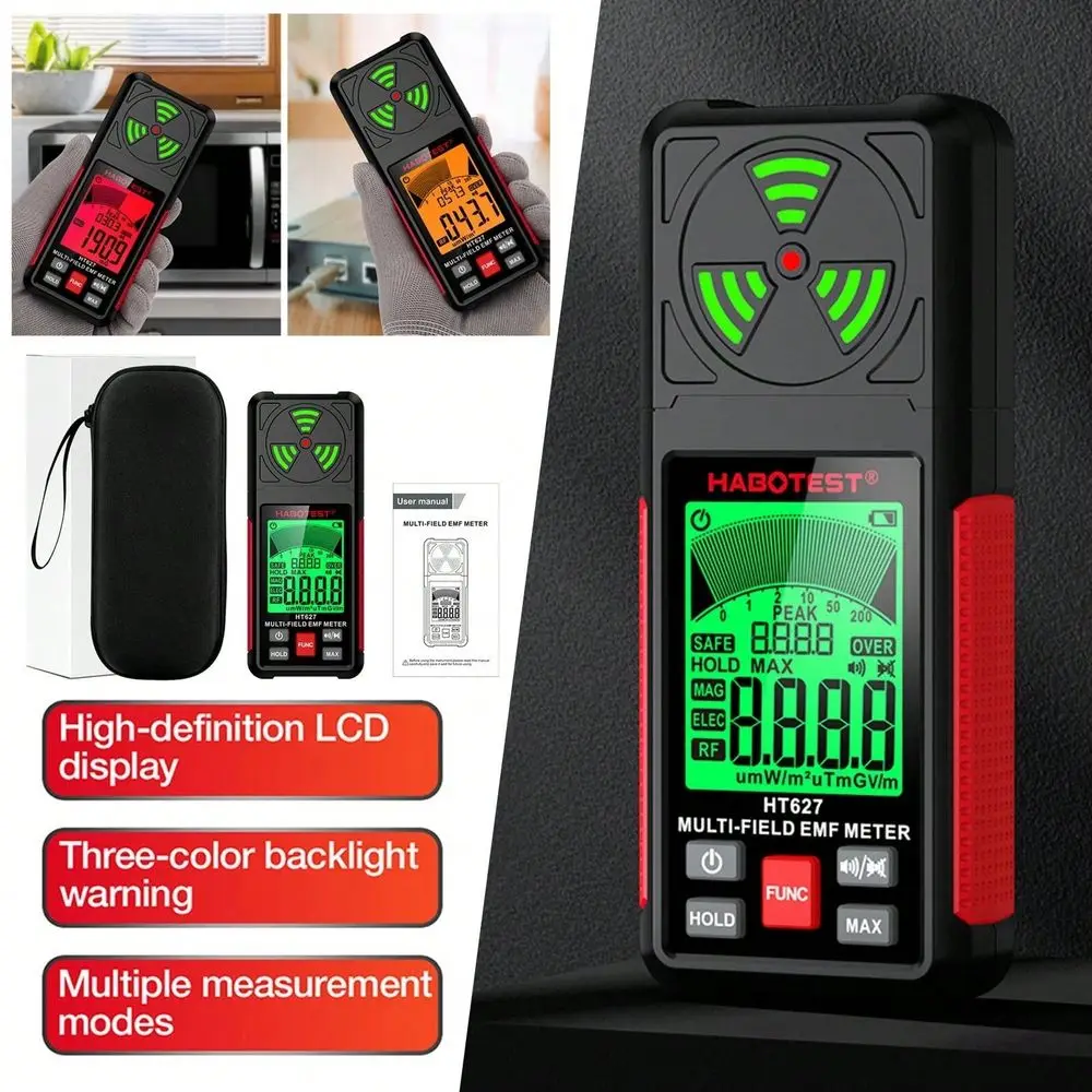

In 1 EMF Detector, High Precision EMF Meter, RF E F MF EMF Reader, Home Office