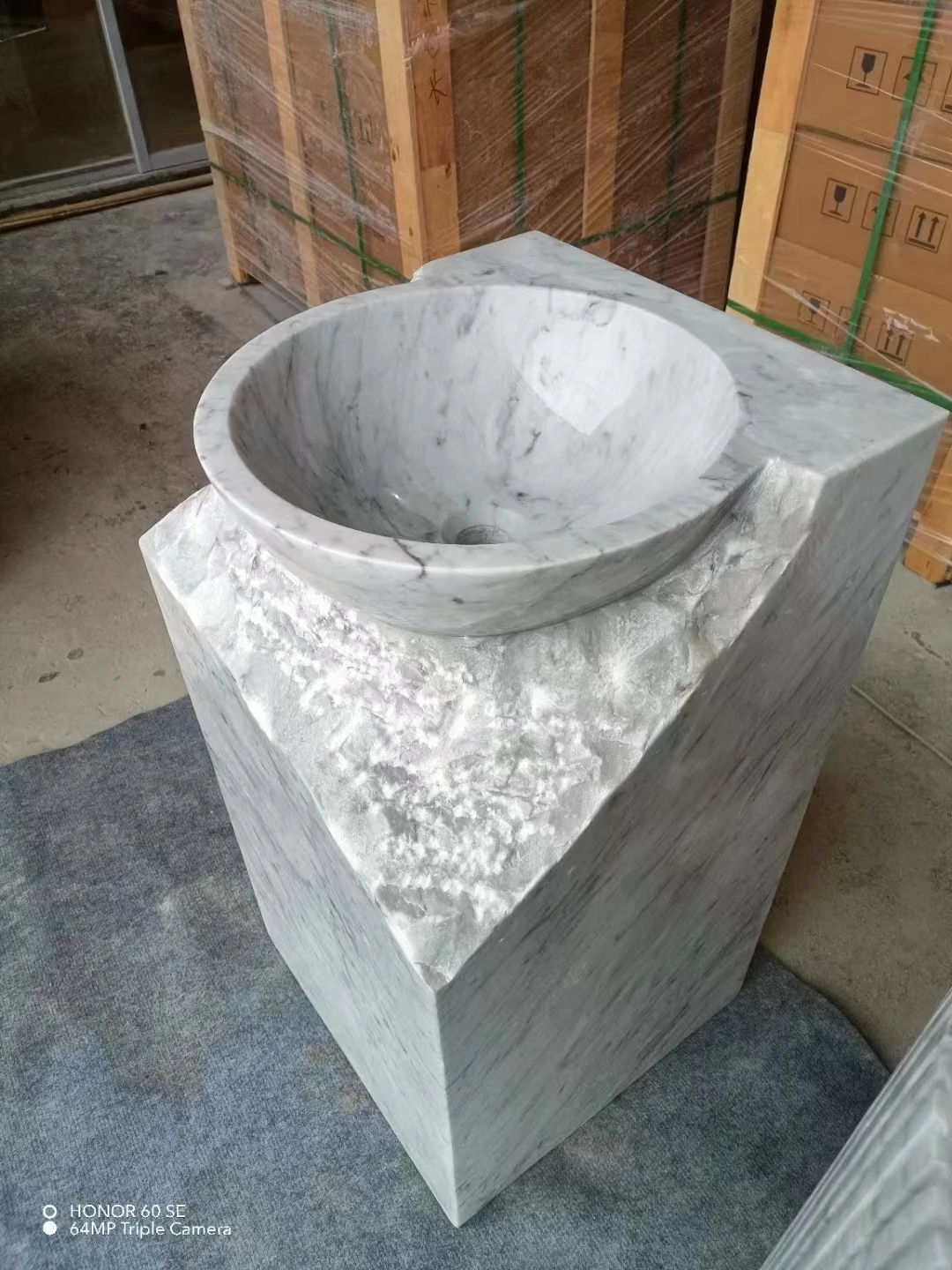 Luxury Natural marble Wash basin Floor standing Handmade washbowl Natural Stone Hand basin Hotel Home Lavabo