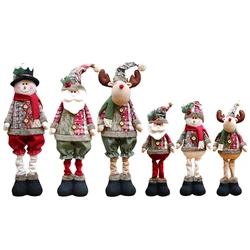 3PCS Christmas Decorative Christmas Dolls Reindeer Snowman Santa Claus Standing Doll New Year Ornament Christmas Merry Christmas