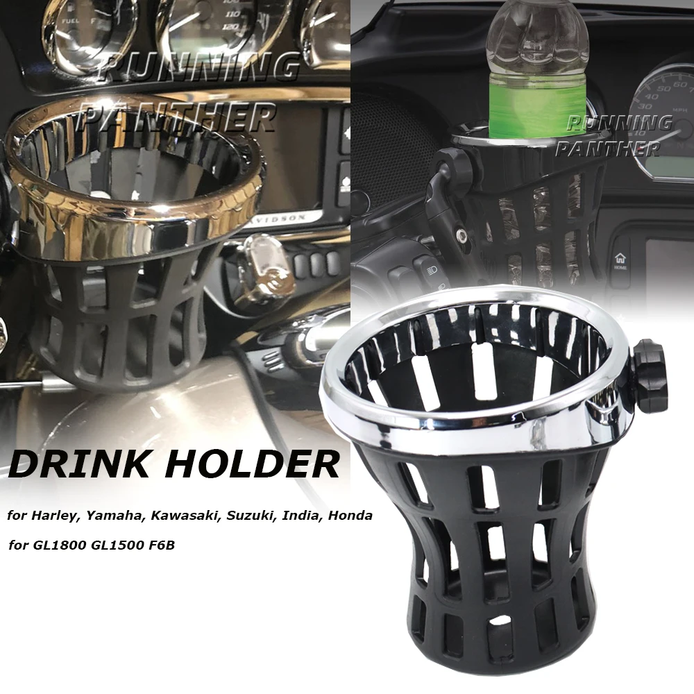 

Universal Motorcycle Water Drinking Drink Cup Holder Bracket For Harley Yamaha Kawasaki Suzuki indian Honda GL1800 GL1500 F6B