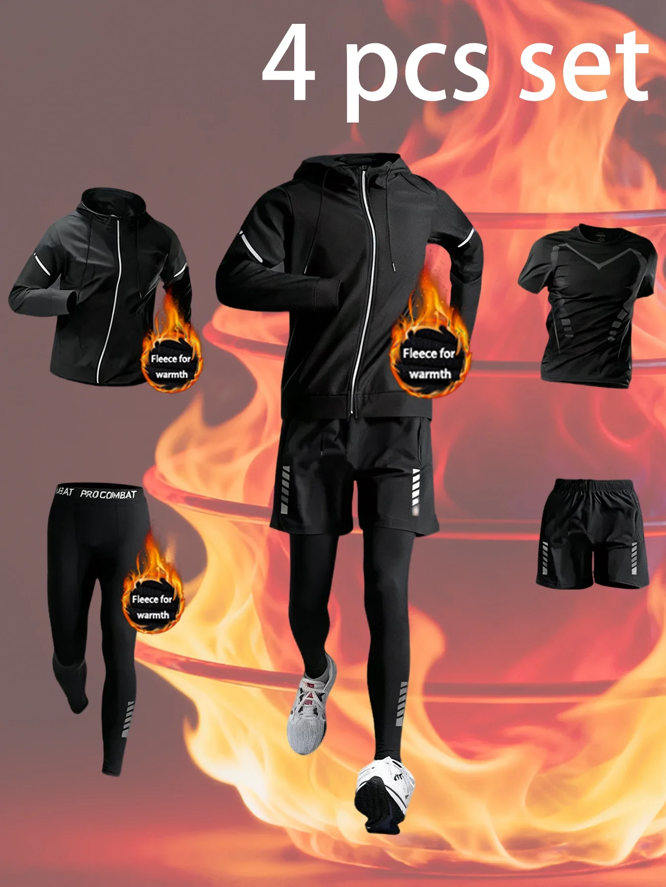 

The best-selling warm running 4-piece set of warm and comfortable, with soft fabric, allows for effortless movement