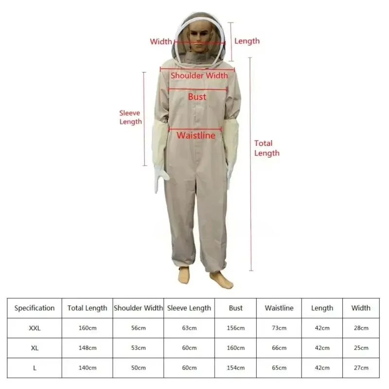 Full Body Beekeeping Clothing Professional Beekeepers Bee Protection Beekeeping Suit Safty Veil Hat Dress All Body Equipment