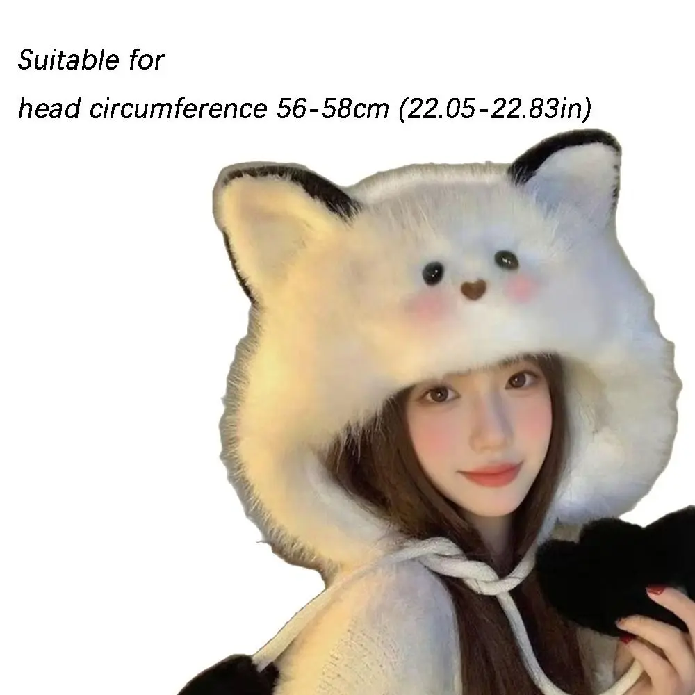 หมวกบัคเก็ตขนเฟอร์หนานุ่มสำหรับฤดูหนาว ป้องกันหู อุ่นสบาย สำหรับผู้หญิง