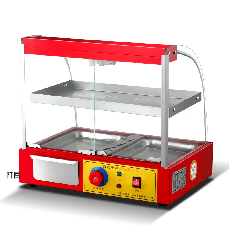 Food Insulation Cabinet Commercial Heated Incubator Display Cabinet Small Tabletop Egg Tart Chestnut Bread Beverage Incubator