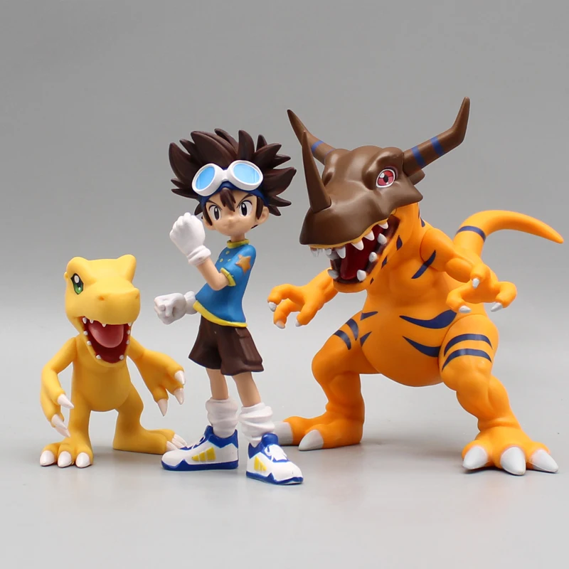 

Anime Yagami Hikari Digimon Adventure Agumon Figure Model Evolve Greymon Action Figure Statue PVC Collectible Decoration Toys