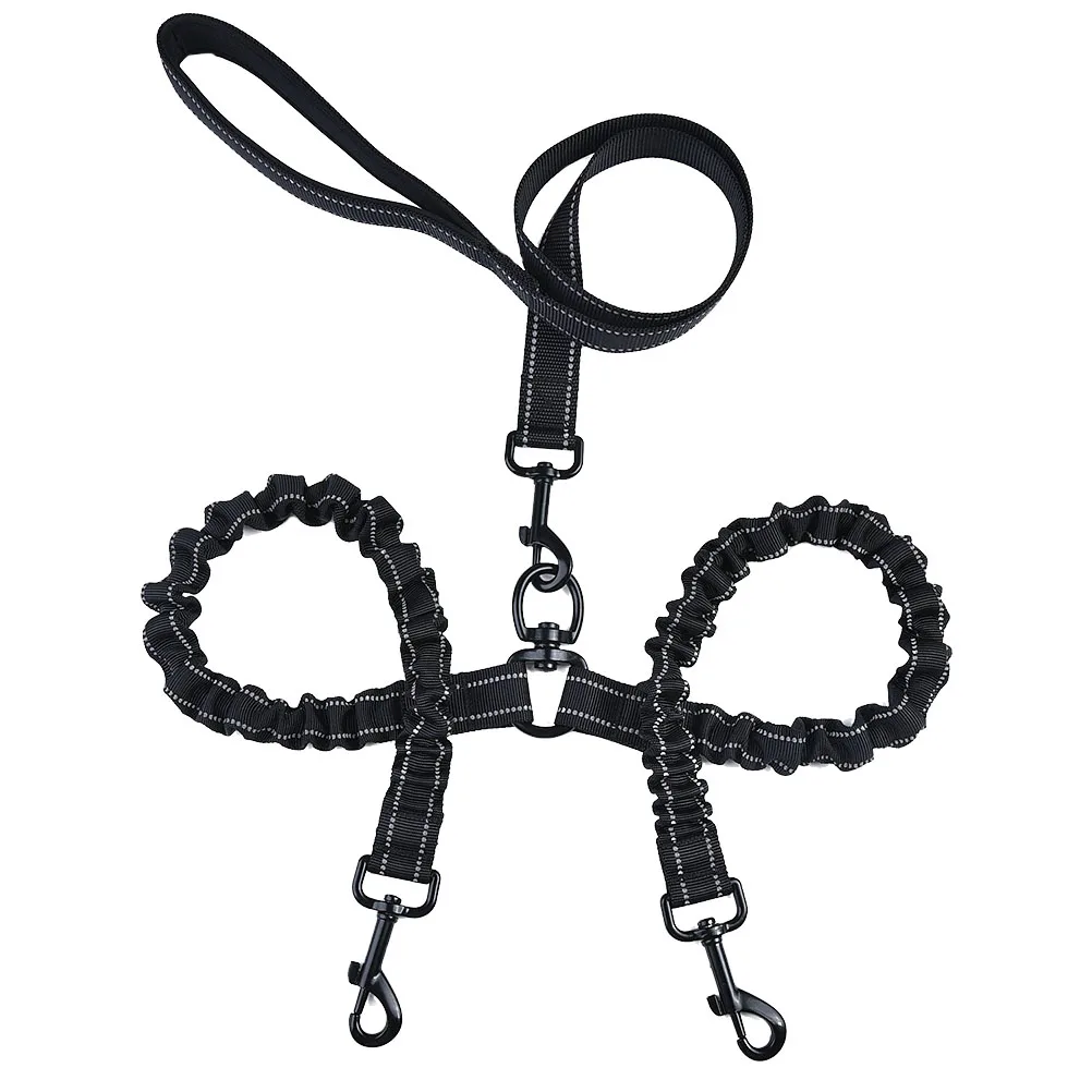 

1Pc Dual Dog Leash Durable Nylon Pet Traction Strap Easy One Hand Control Walking Leads Pet Pulling Rope