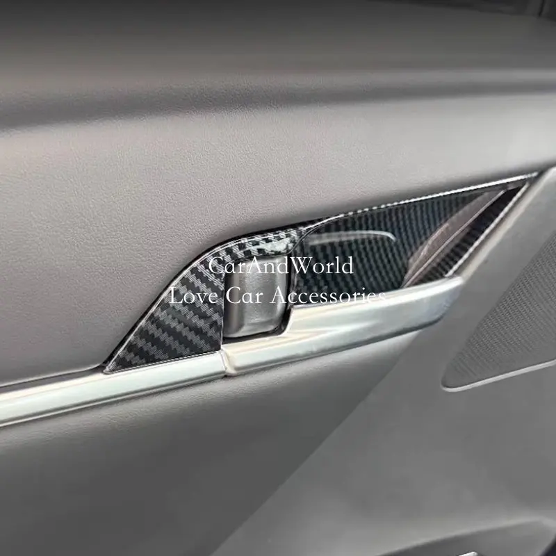 

Внутренняя дверная ручка чаша декоративная рамка крышка ABS углеродное волокно отделка для Toyota Camry XV80 2024 2025 автомобильные формовочные аксессуары