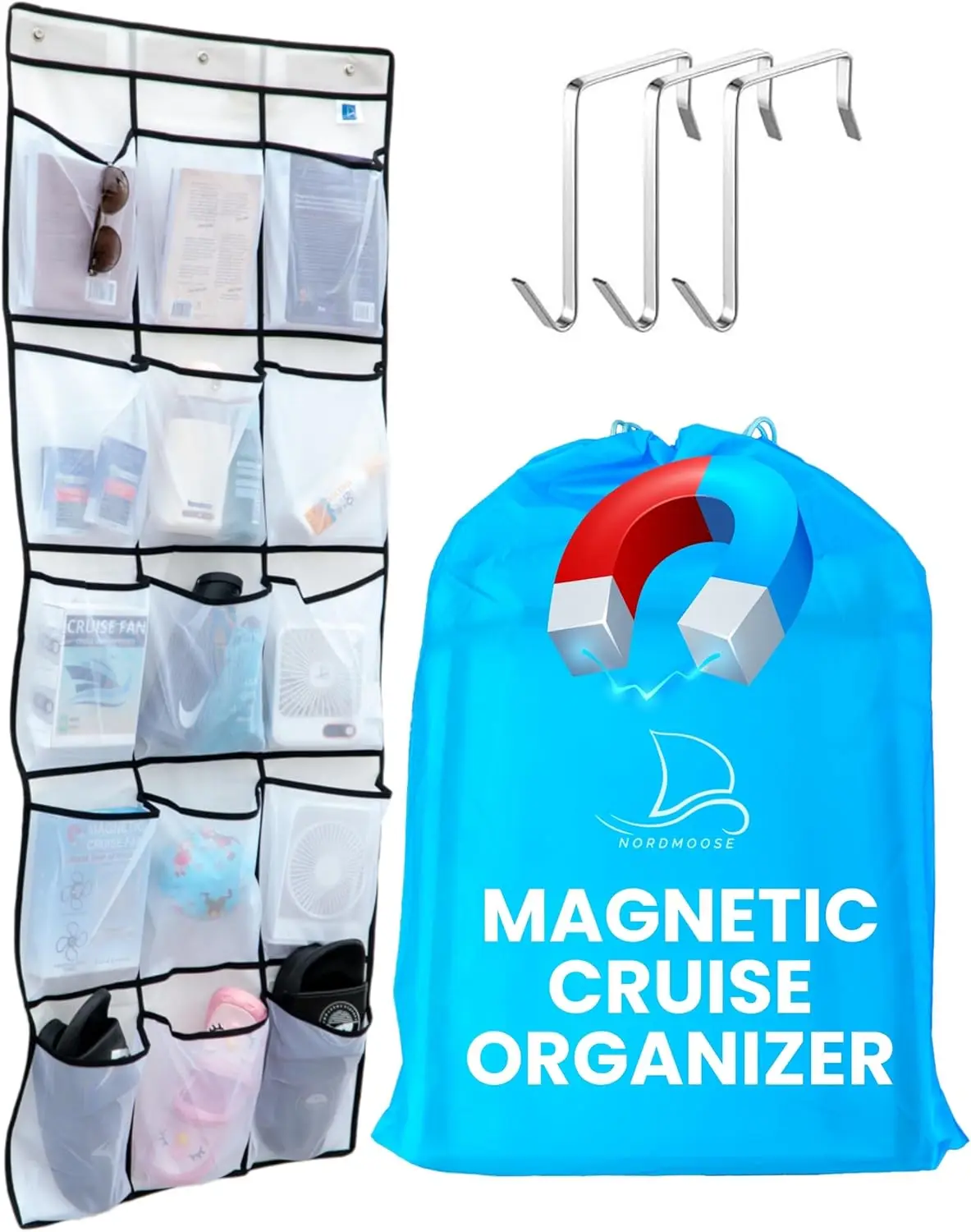 

Cruise Ship Magnetic Door Organizer, Over The Door Organizer For Cruise Ships, Magnetic Shoe Rack - 3 Strong Anti-Scratc