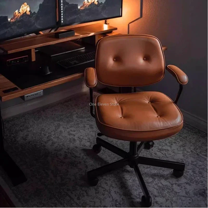 

Computer Armchair Advanced Office Chair Leather Gamer Pc Executive Stool Wheels Height Adjustable Vanity Cadeira Gamer Leg Rest