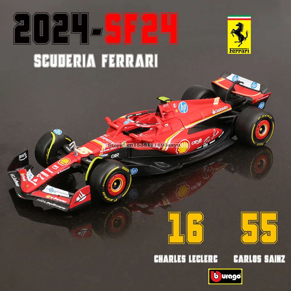 Bburago 1:43 f1 2024 Ferrari SF24 #16 lecler #55 sainz jr. legierung auto druckguss modell spielzeug sammlung erste reihenfolge