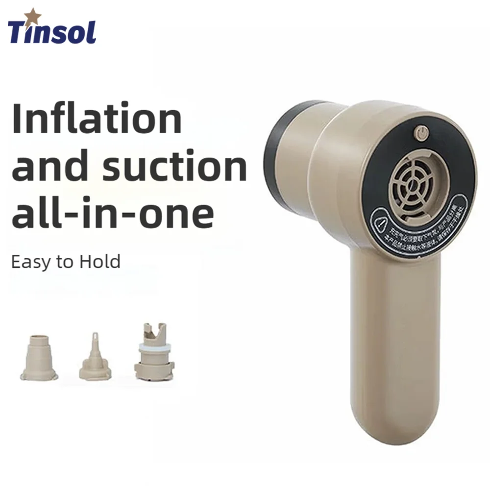 TINSOL Nueva Bomba de Aire Eléctrica con Motor sin Escobillas, Inflador Inalámbrico, Compresor de Aire de Alto Flujo, para Colchones de Aire Pequeños, Kayak, Remo