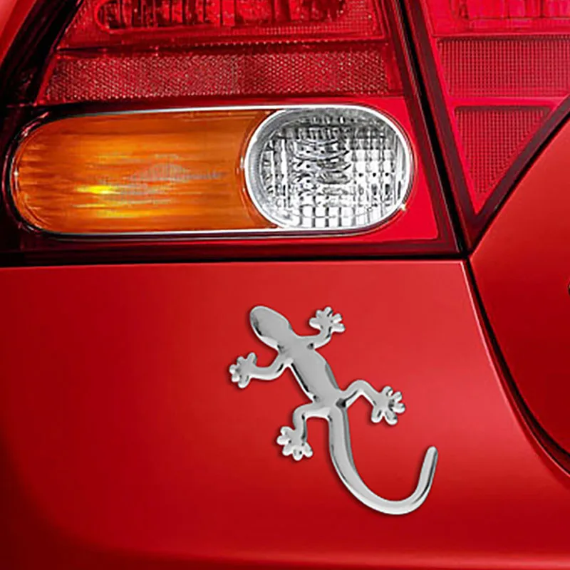 1/2Pcs 3D Lizard Gecko Car Stickers ABS Car Truck Sticker Decal Electroplating Badge Emblem Decoration Car Exterior Accessories